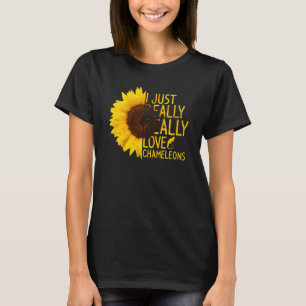 I Just Really Love Chameleons Women Men Sunflower T-Shirt