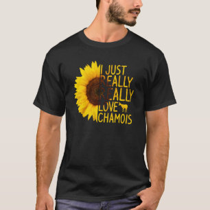 I Just Really Love Chamois Women Men Animal Sunflo T-Shirt