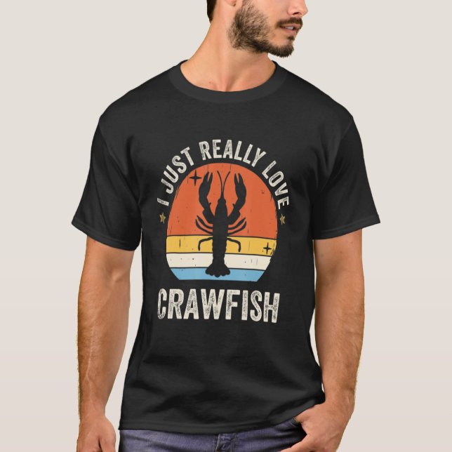 I Just Really Love Crawfish 80s Retro T-Shirt (Front)