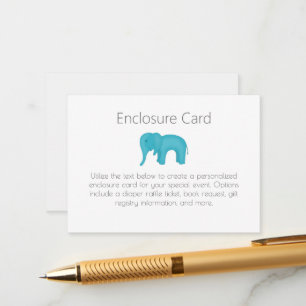 I Just Really Love Elephants  Enclosure Card