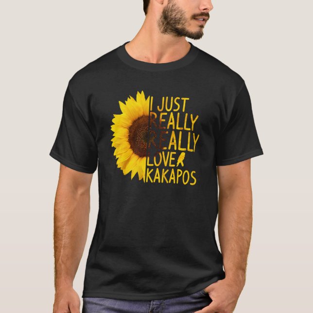 I Just Really Love Kakapos  Women Men Bird Sunflow T-Shirt (Front)