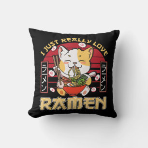 I Just Really Love Ramen Kawaii Anime Cat Ramen Gi Cushion