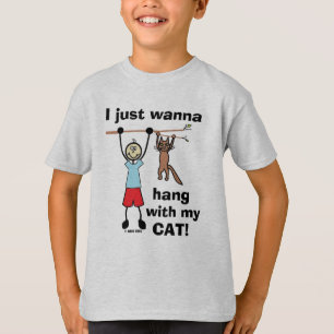 I Just Wanna Hang With My Cat! Humourous T-Shirt