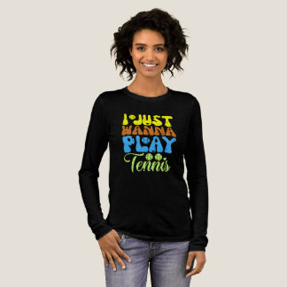 i just wanna play tennis Tri-Blend shirt