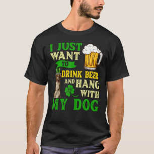 I Just Want To Drink Beer And Hang With My Border  T-Shirt