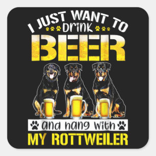 i just want to drink beer and hang with my dog square sticker