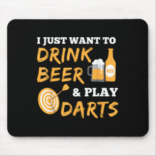I Just Want To Drink Beer And Play Darts Vintage G Mouse Pad