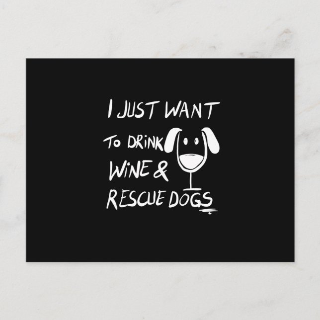 I just want to drink wine postcard (Front)