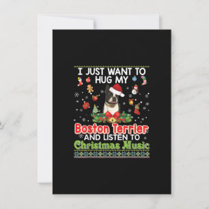 I Just Want To Hug My Boston Terrier Dog& Listener Thank You Card