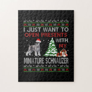 I Just Want To Open Presents With My Miniature Sch Jigsaw Puzzle