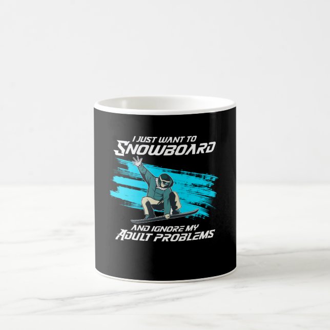 i just want to snowboard coffee mug (Center)
