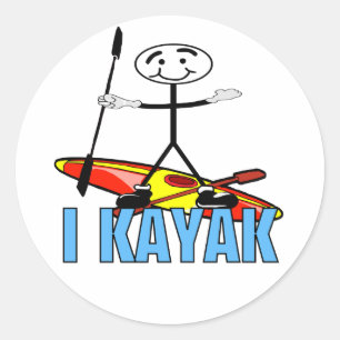 I Kayak Classic Round Sticker