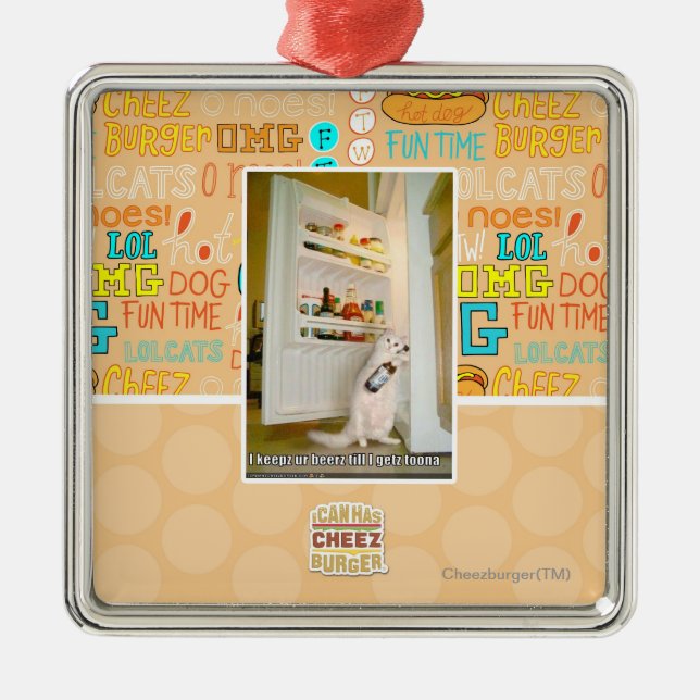 I keepz ur beerz metal tree decoration (Front)