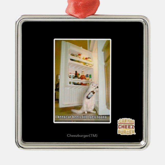 I keepz ur beerz metal tree decoration (Front)