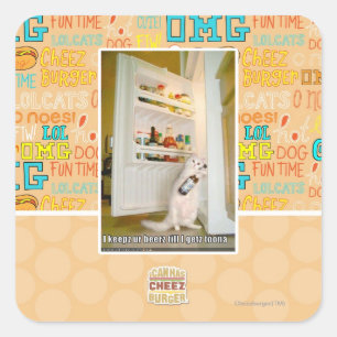 I keepz ur beerz square sticker