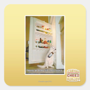 I keepz ur beerz square sticker