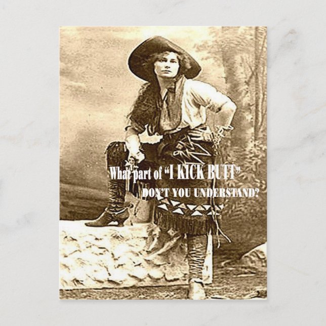 I Kick Butt Western Cowgirl Postcard (Front)