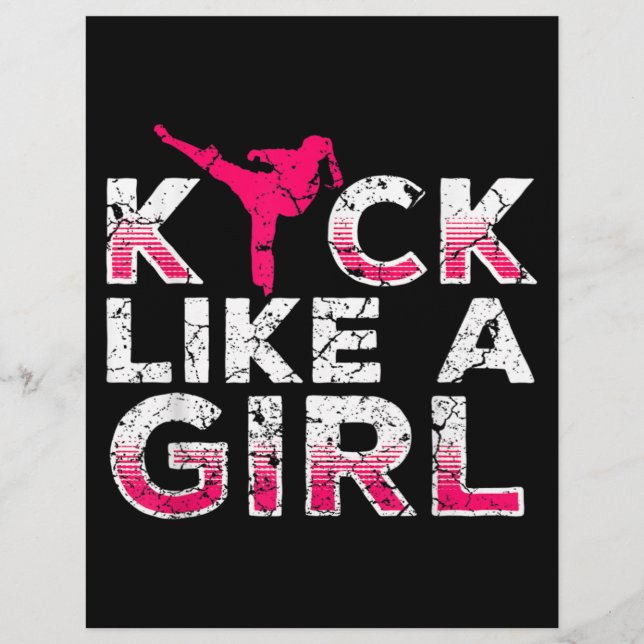 I Kick Like A Girl Karate Kickboxing Custom Letterhead (Front)