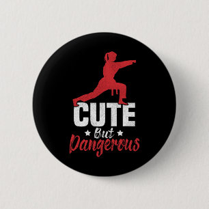 I Kick Like A Girl-karate Kickboxing Girl _1 6 Cm Round Badge