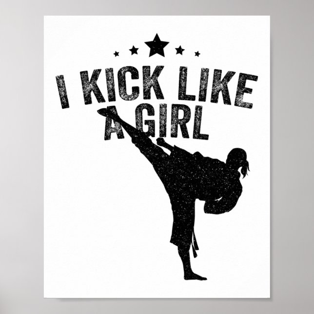 I Kick Like A Girl-karate Kickboxing Girl  Poster (Front)