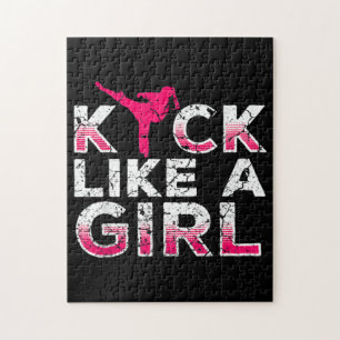 I Kick Like A Girl Karate Kickboxing Jigsaw Puzzle