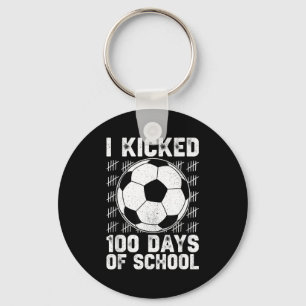 I Kicked 100 Days Of School Soccer Player Teacher Key Ring