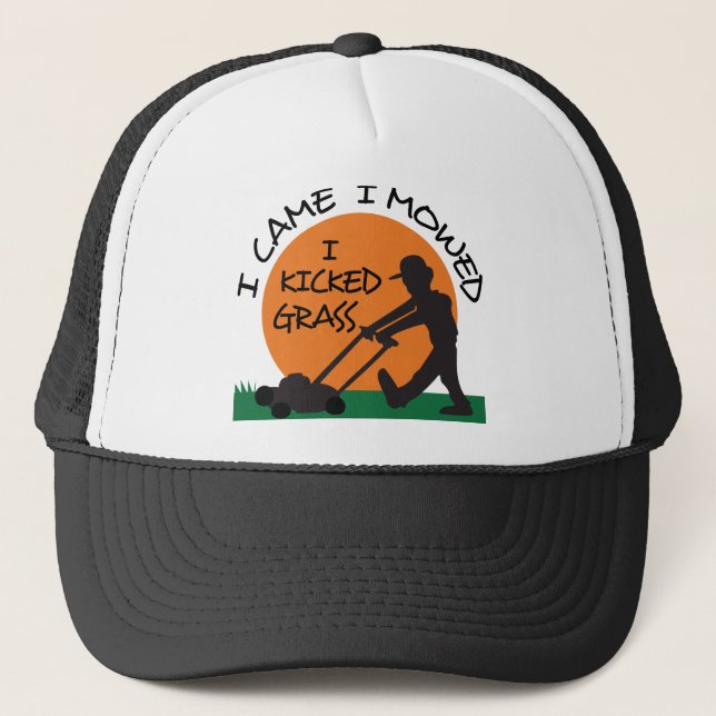 I Kicked Grass Trucker Hat (Front)