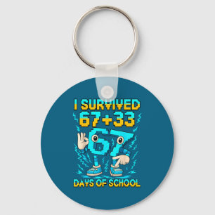 I Kids Survived 100 Days School 67 Key Ring