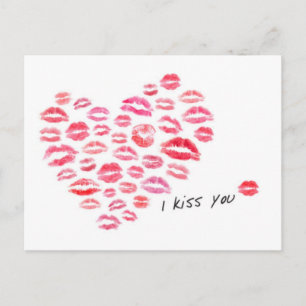 I Kiss You Heart Postcard