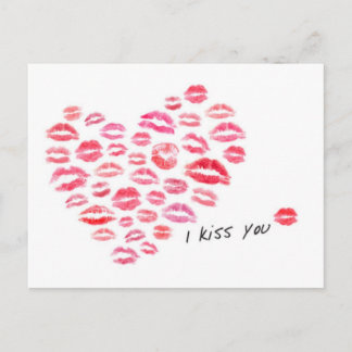 I Kiss You Heart Postcard