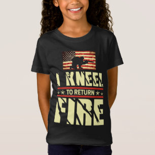 I Kneel To Return Fire Veteran USA American Flag S T-Shirt