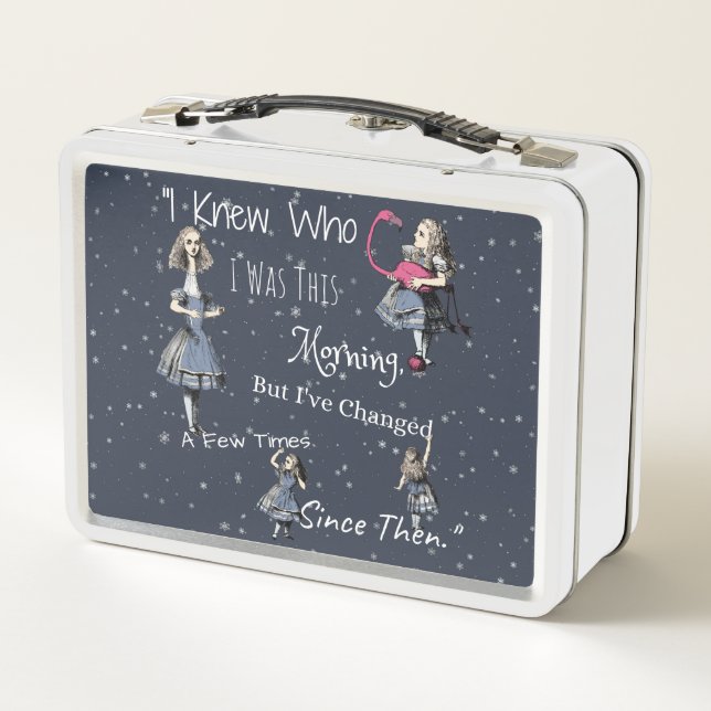 "I knew who i was.." Alice in Wonderland Metal Lunch Box (Back)
