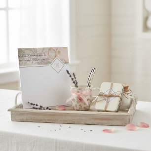 I knew you pink bird monogram notepad