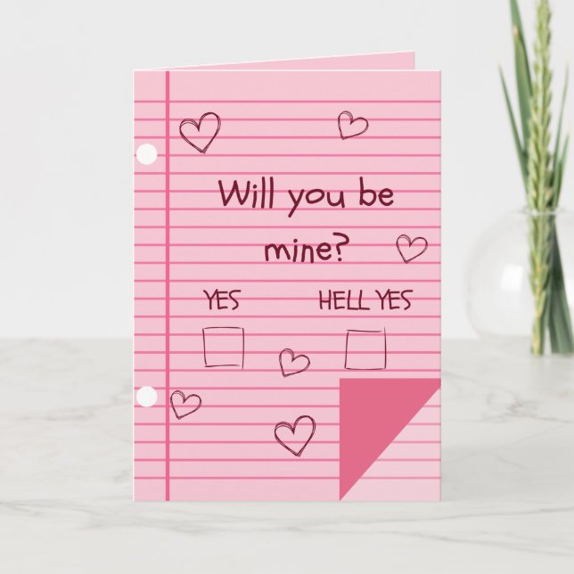 I Knew You'd Say Yes! Funny Valentine Card (Front)