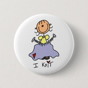 I Knit 6 Cm Round Badge