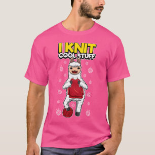 I Knit Cool Stuff - Sheep Wool Ball Saying - Knitt T-Shirt