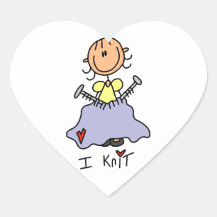 I Knit Heart Sticker
