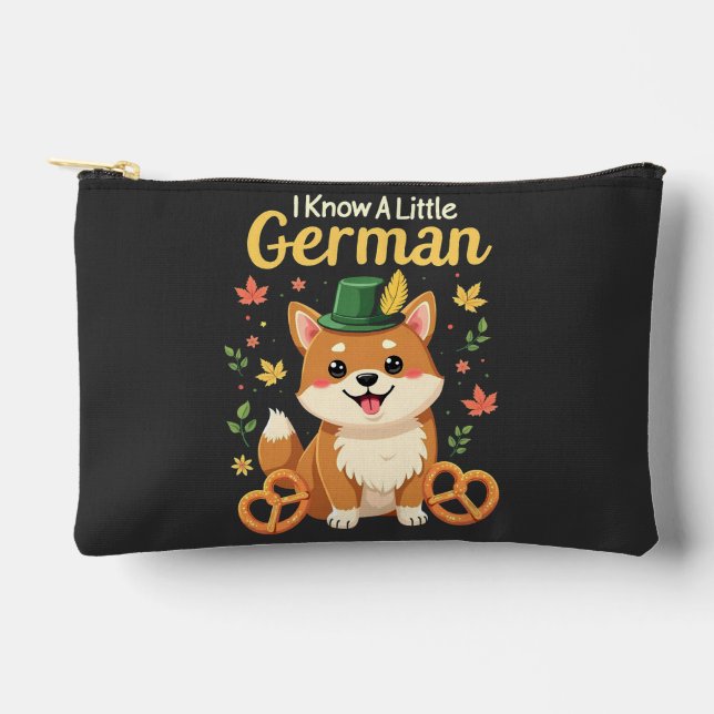 I Know a Little German Octoberfest Pretzel Accessory Pouch (Front)