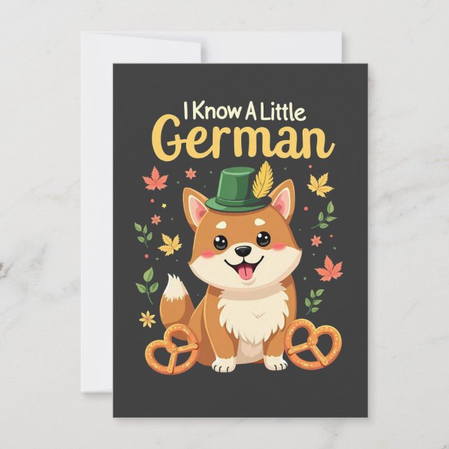 I Know a Little German Octoberfest Pretzel Invitation (Front)