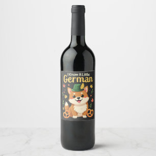 I Know a Little German Octoberfest Pretzel Wine Label