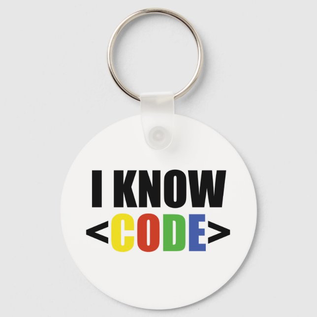I Know CODE Key Ring (Front)
