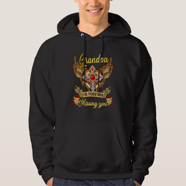 I Know Heaven Grandpa In Heaven  Men Women Missed  Hoodie (Front)