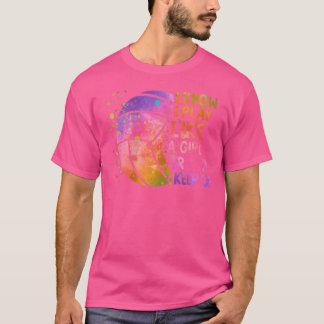 I Know I Play Like A Girl Colourful Volleyball T-Shirt