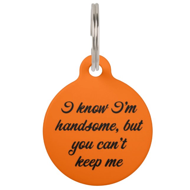 I know I'm handsome Pet Tag (Front)