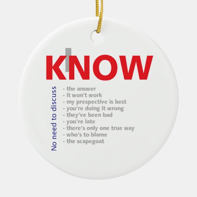 I Know It All Ceramic Tree Decoration (Front)