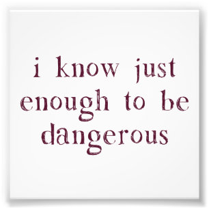 I Know Just Enough To Be Dangerous Photo Print