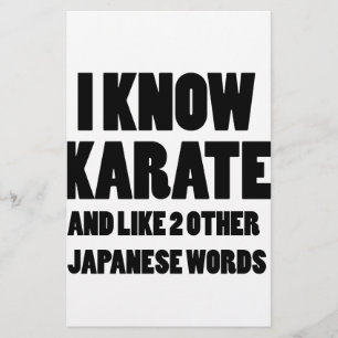 I know karate stationery