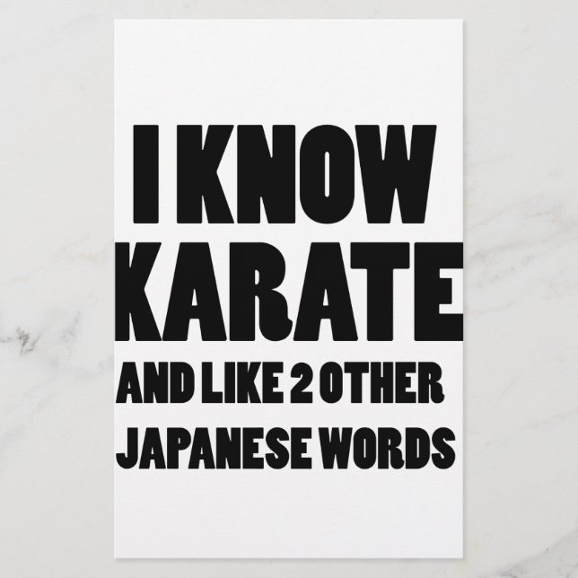 I know karate stationery (Front)