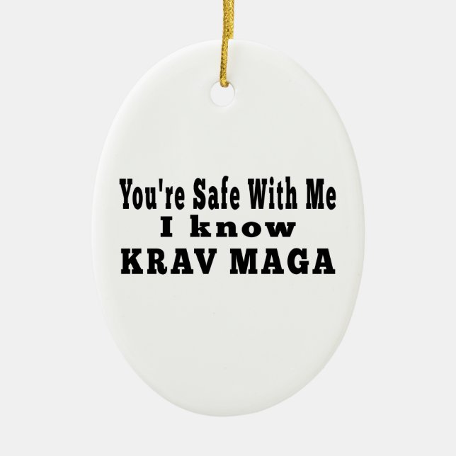 I know Krav Maga Ceramic Tree Decoration (Front)