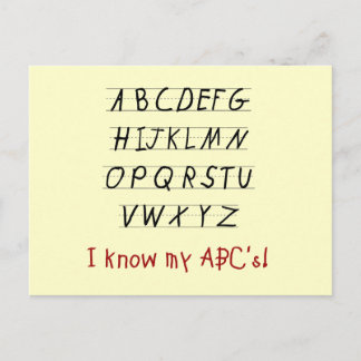 I Know My ABCs Tshirts and Gifts Postcard